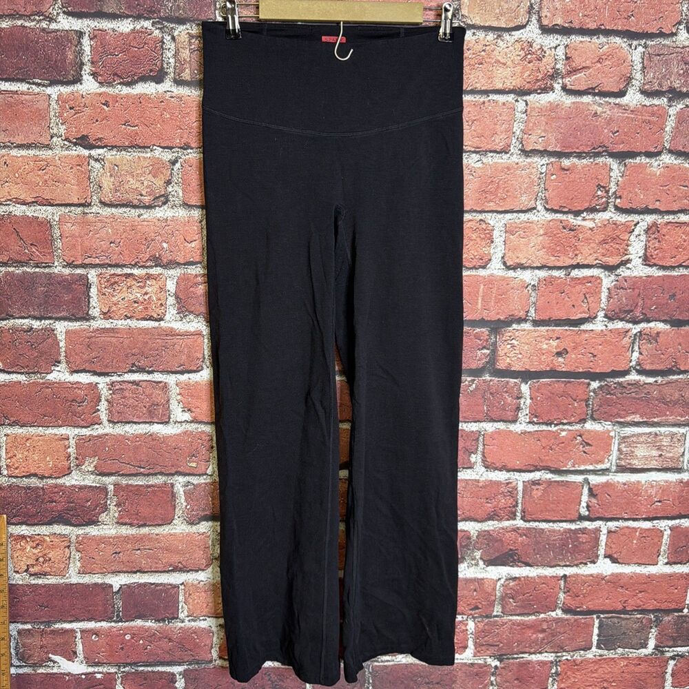 Spanx Pants Women XL Black Wide Leg Pull On Shaping Stretchy Office Work